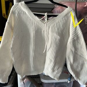 Elegant White Knit Sweater